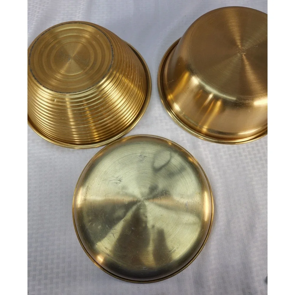 Sunhak Korean Stainless Steel Gold Mixing Serving Bowls (3) High Quality